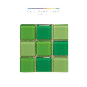 Mosaico Cristalo Vitreo Mezcla de Verdes